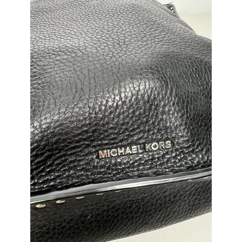 Michael Kors Handbag Astor Studded Black Leather Shoulder Bag Slouchy - Picture 13 of 16